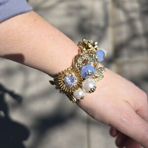 VINTAGE Betsey Johnson Enchanted Garden Charm Bracelet